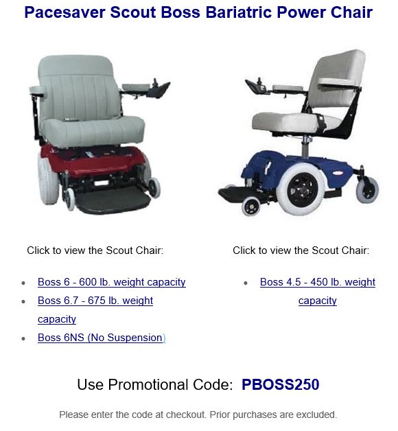 Pacesaver Scout Boss Power Chair coupon codes